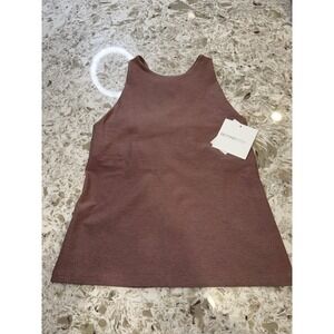 Beyond Yoga Spacedye Focus Tank Brown High Neck Racerback Shelf Bra Top Medium